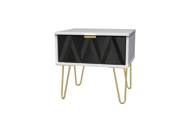 Welcome Furniture 1 Drawer Bedside Table with Diamond Panel Design