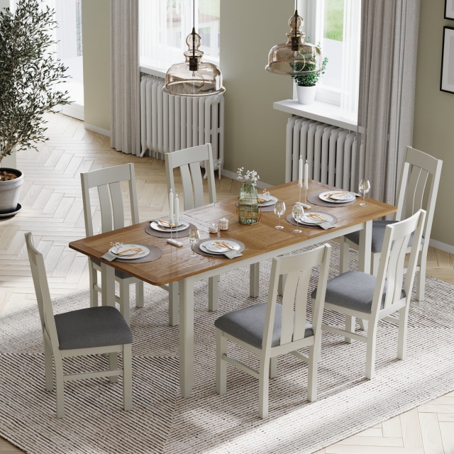 Painted oak on sale dining room chairs