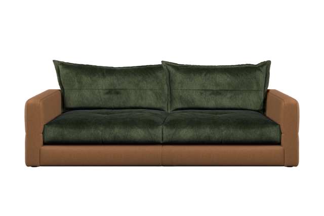 Alexander & James Alexander & James Quinn Leather & Fabric Mix 4 Seater Sofa (Split)