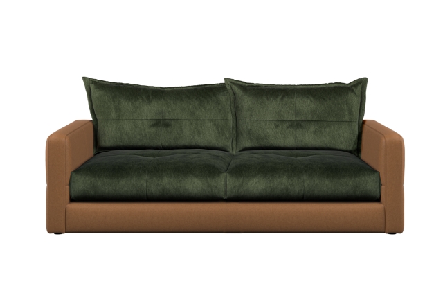 Alexander & James Alexander & James Quinn Leather & Fabric Mix 3 Seater Sofa