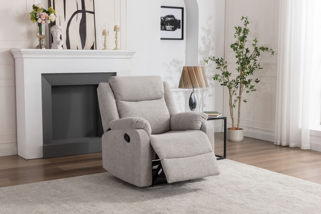 Ellena Plush Silver Recliner Chair