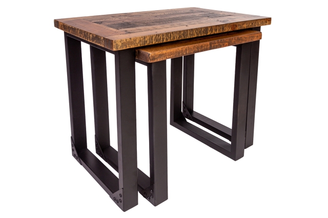 CFL Boston Reclaimed Wood Industrial Nest of Tables