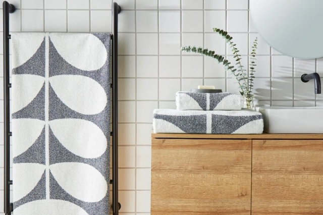 Orla kiely sales grey towels