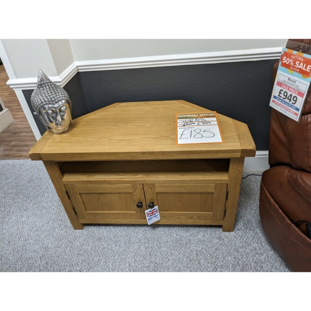 Light Rustic Corner TV Unit Furniture World