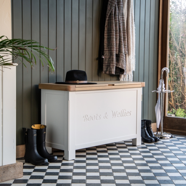 Classic Farmhouse Boots Wellies Storage Box Furniture World