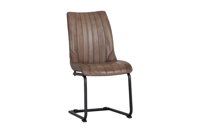 Kettle Interiors Leather & iron Traditional Dining Chair in Brown