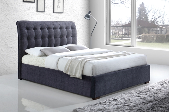 Time Living Time Living Hamilton Fabric Bed Frame in Dark Grey
