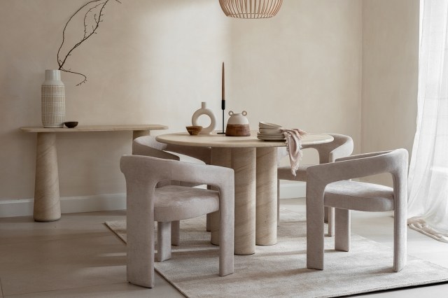 Beige Upholstered Dining Chairs Marilyn Beige Dining Chairs With