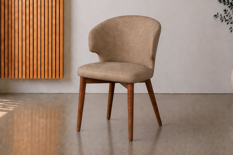 Rowan Curved Back Dining Chair with Walnut Legs (Pair) Rowan Curved Back Dining Chair with Walnut Legs (Pair)
