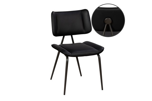 Jack Black Tan PU Leather Dining Chair with Industrial Legs (Pair) Jack Black Tan PU Leather Dining Chair with Industrial Legs (Pair)