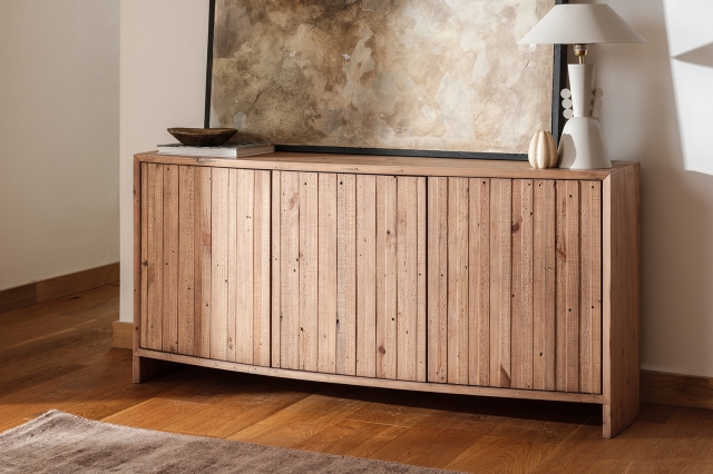 Baker Furniture Copenhagen Reclaimed Wood 3 Door Sideboard