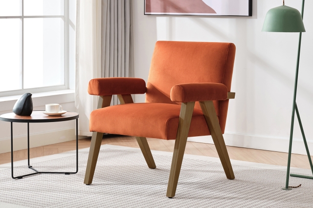 Leoni Plush Velvet Accent Armchair