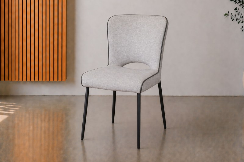 Maya Linen Dining Chair in Light Grey (Pair) Maya Linen Dining Chair in Light Grey (Pair)