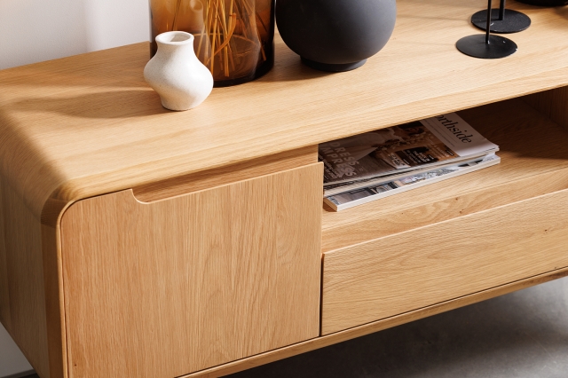 Retro oak tv unit sales