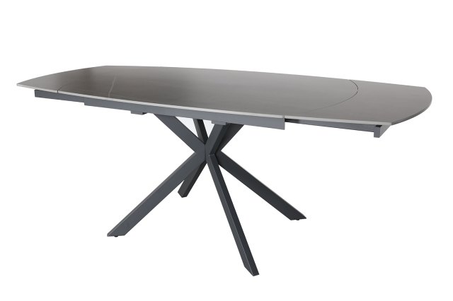 Sintered Stone 140-200cm Twist Extending Dining Table in Grey Sintered Stone 140-200cm Twist Extending Dining Table in Grey