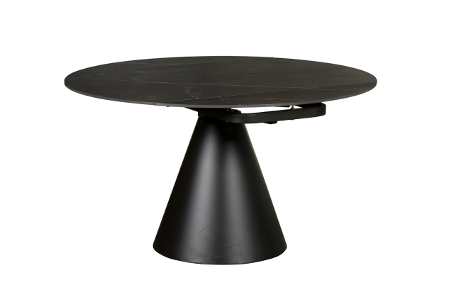 Baker Furniture Sintered Stone Rounded 85-135cm Twist Extending Dining Table in Black