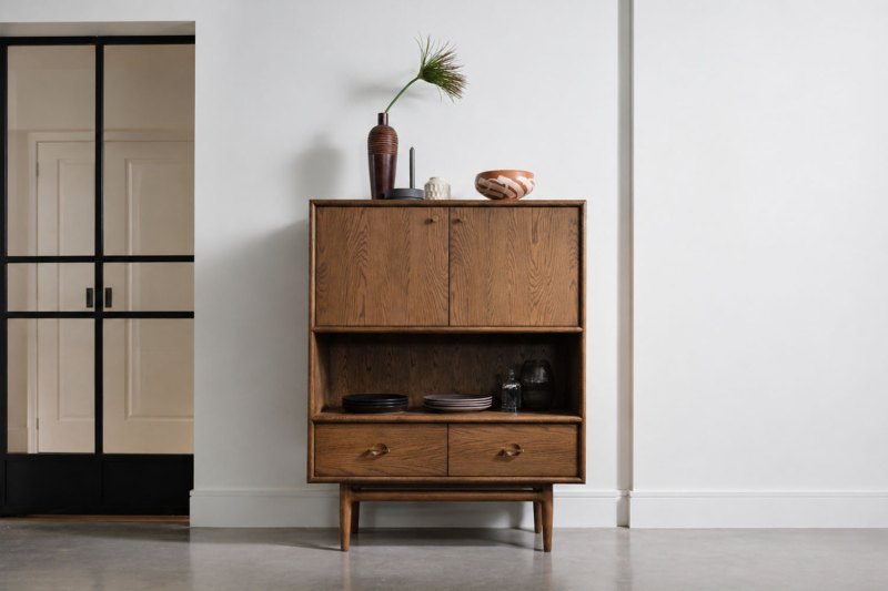 G Plan Marlow Retro Walnut Display Cabinet | Furniture World