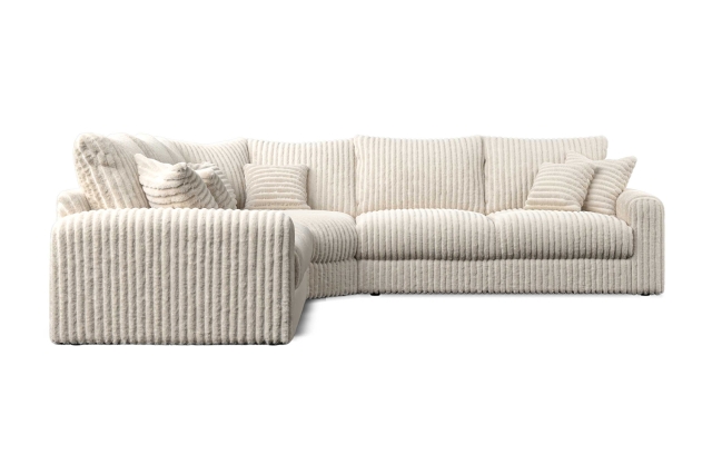 Chunky Cord Cream Right Hand Facing Large Corner Sofa Group