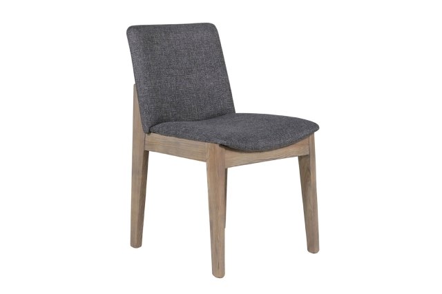 Feltz Smoked Oak and Fabric Dining Chairs in Dark Grey Feltz Smoked Oak and Fabric Dining Chairs in Dark Grey