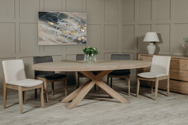 Feltz Smoked Oak 235cm Oval Dining Table Feltz Smoked Oak 235cm Oval Dining Table