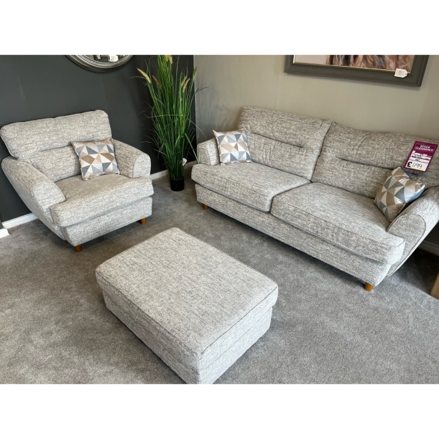 Store Clearance Items Lusso 3 Seater Sofa, Chair and Footstool