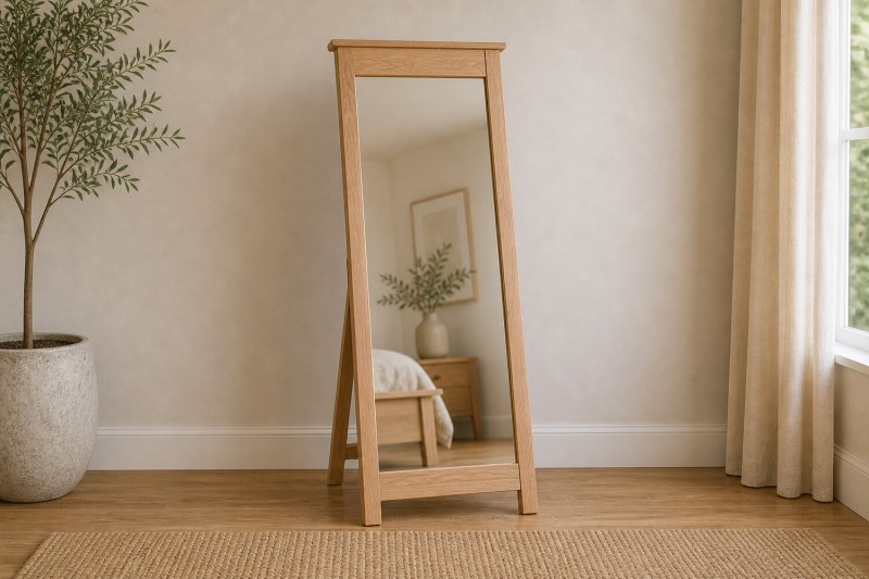 Devon Solid Oak Cheval Mirror Devon Solid Oak Cheval Mirror