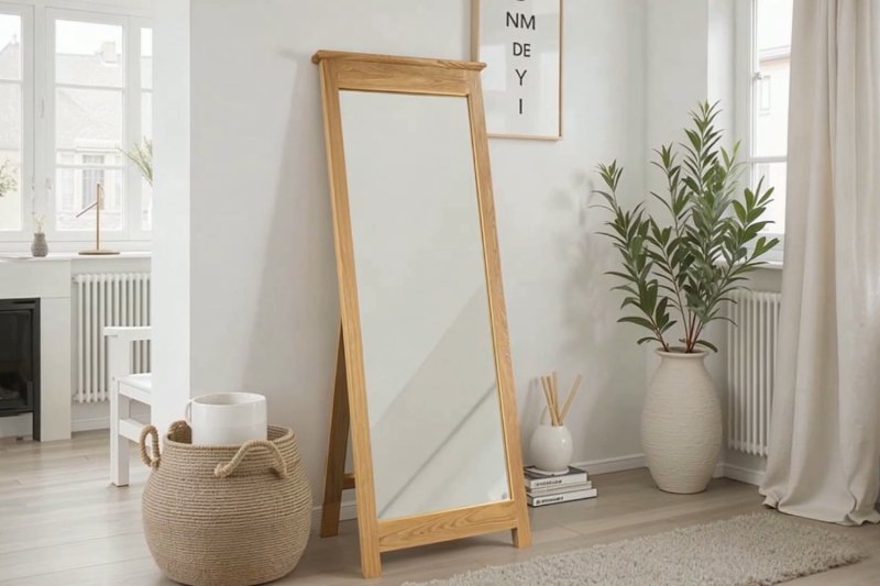 Moda Solid Oak Cheval Mirror Moda Solid Oak Cheval Mirror