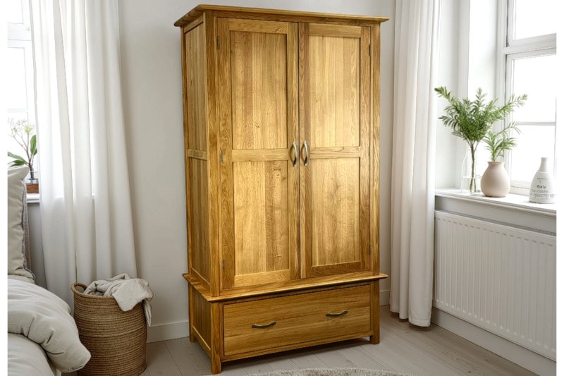 Moda Solid Oak 1 Drawer Wardrobe Moda Solid Oak 1 Drawer Wardrobe