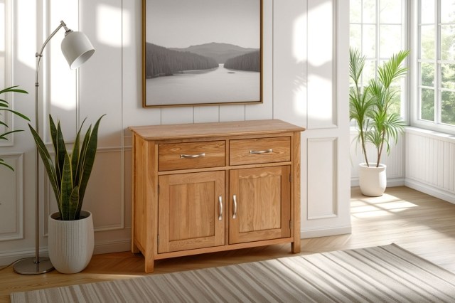Moda 100% Solid Oak 3ft Sideboard Dresser Base Moda 100% Solid Oak 3ft Sideboard Dresser Base