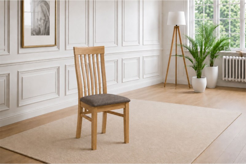 Devon 100% Solid Oak Slatted Back Dining Chair Devon 100% Solid Oak Slatted Back Dining Chair