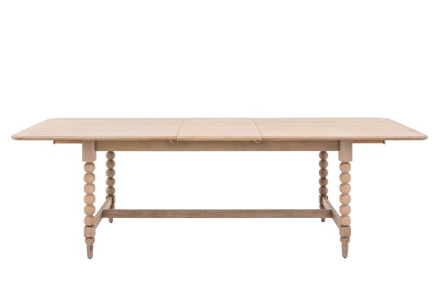 Gallery Direct Artisan Limewash Oak Extending Dining Table with Bobbin Detail Gallery Direct Artisan Limewash Oak Extending Dining Table with Bobbin Detail