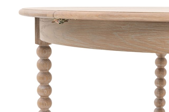 Gallery Direct Artisan Limewash Oak Extending Round Dining Table with ...