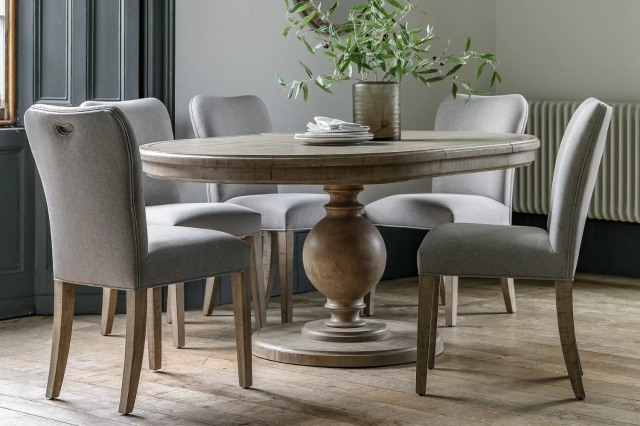 Gallery Direct Vancouver Rustic Pine Round Extending 120-160cm Dining Table Gallery Direct Vancouver Rustic Pine Round Extending 120-160cm Dining Table