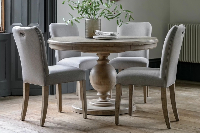 Gallery Direct Vancouver Rustic Pine Round Extending Dining Table Furniture World