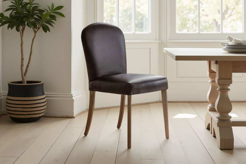 Gallery Direct Hinton Brown Leather Dining Chair Gallery Direct Hinton Brown Leather Dining Chair