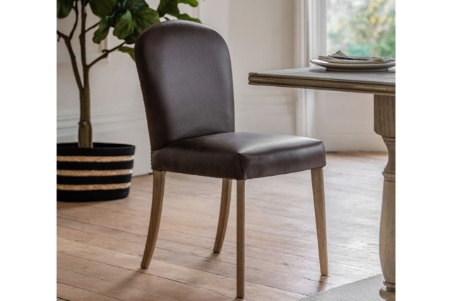 Gallery Direct Hinton Brown Leather Dining Chair Gallery Direct Hinton Brown Leather Dining Chair