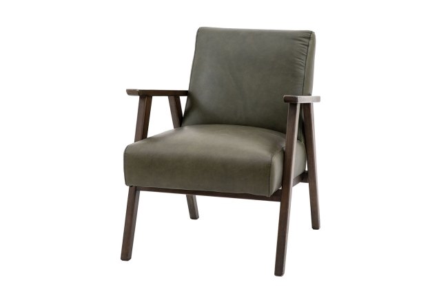 Gallery Direct Neyland Heritage Green Leather Armchair Furniture