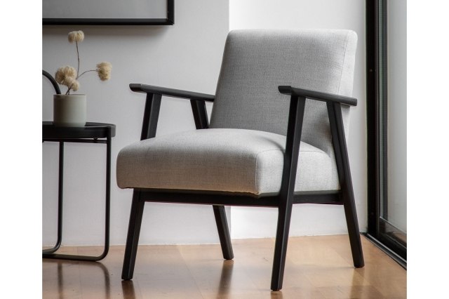 Gallery Direct Neyland Mottled Stone Fabric Armchair Gallery Direct Neyland Mottled Stone Fabric Armchair