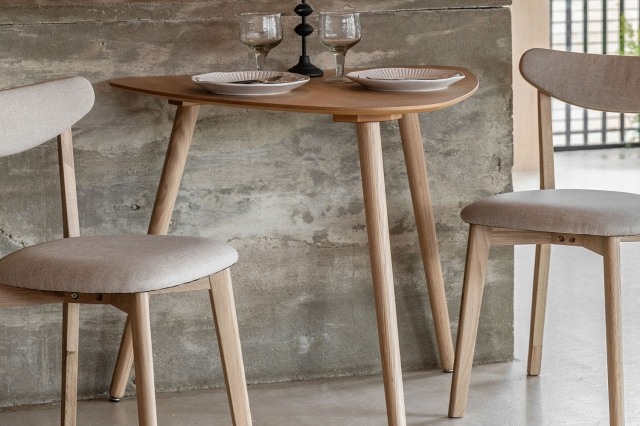 Gallery Direct Hatfield Natural Oak 80cm Small Triangular Dining Table Gallery Direct Hatfield Natural Oak 80cm Small Triangular Dining Table