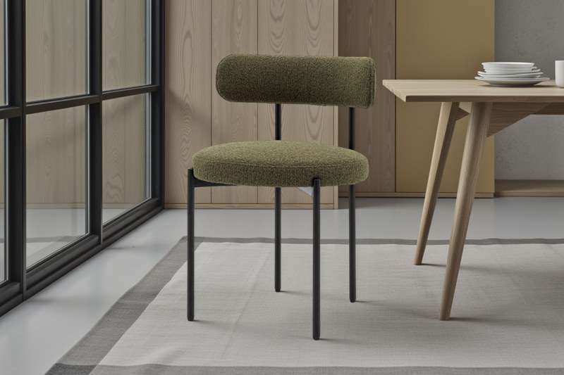 Gallery Direct Aveley Set of 2 Green Boucle Dining Chairs Gallery Direct Aveley Set of 2 Green Boucle Dining Chairs