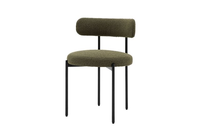 Gallery Direct Aveley Set of 2 Green Boucle Dining Chairs Gallery Direct Aveley Set of 2 Green Boucle Dining Chairs