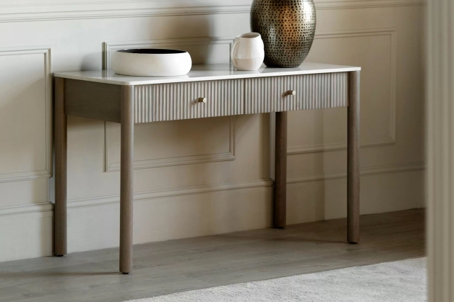 Mango wood console table with drawers sales