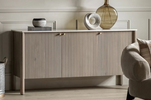 Gallery Direct Marmo Mango Wood Sideboard with Marble Top Gallery Direct Marmo Mango Wood Sideboard with Marble Top