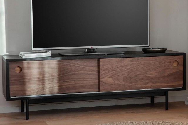 Gallery Direct Barbican Walnut & Black Wood TV Media Unit Gallery Direct Barbican Walnut & Black Wood TV Media Unit