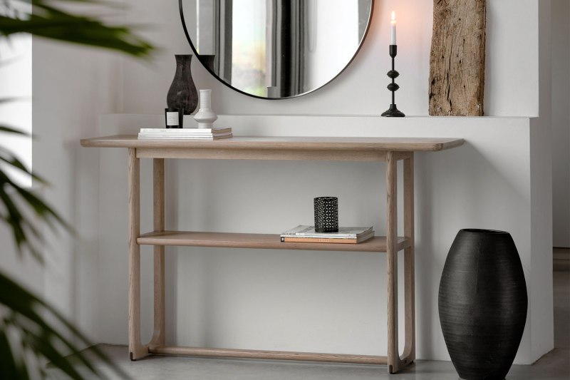 Gallery Direct Craft Smoked Oak Console Table Gallery Direct Craft Smoked Oak Console Table