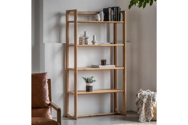 Gallery Direct Craft Natural Oak Large Open Display Unit Gallery Direct Craft Natural Oak Large Open Display Unit