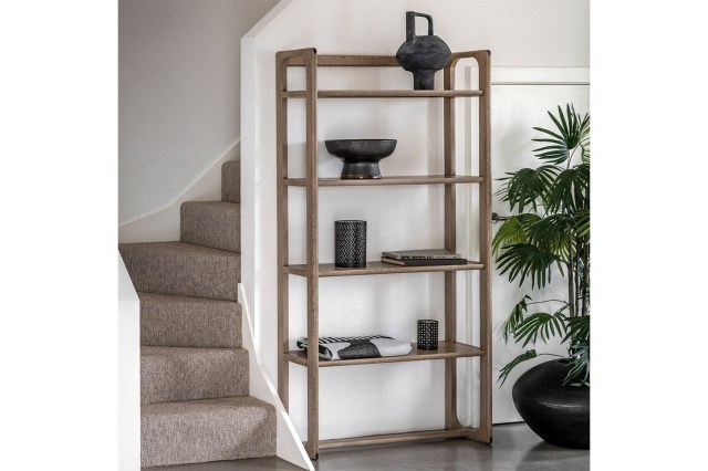 Gallery Direct Craft Smoked Oak Large Open Display Unit Gallery Direct Craft Smoked Oak Large Open Display Unit