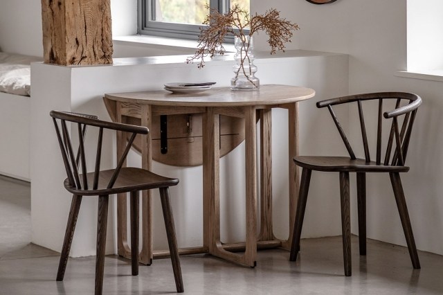 Gallery Direct Craft Smoked Oak Folding Dining Table Gallery Direct Craft Smoked Oak Folding Dining Table