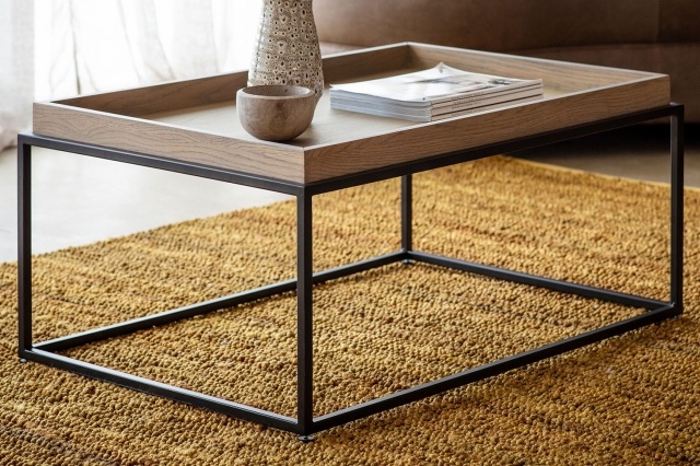 Gallery Direct Forden Wood & Metal Tray Coffee Table in Grey Gallery Direct Forden Wood & Metal Tray Coffee Table in Grey