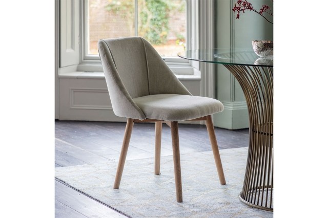 Gallery Direct Set of 2 Elliot Fabric Dining Chairs in Natural Linen Gallery Direct Set of 2 Elliot Fabric Dining Chairs in Natural Linen